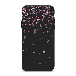 Матовый силиконовый чехол Посыпка сердечки на iPhone XS (10S)