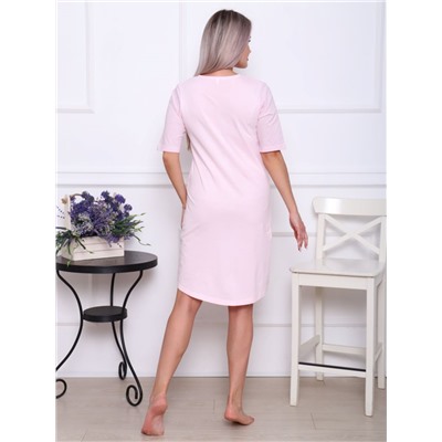 Платье-сорочка кулирка БЭБИ С-593 горох розовый