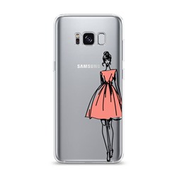 Силиконовый чехол Эскиз девушка в платье на Samsung Galaxy S8