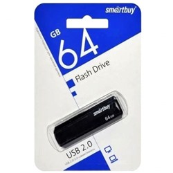 Флеш-диск 64GB Smart Buy Glue черный