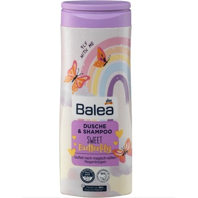 Детский гель для душа и шампунь Balea Shower & Shampoo Sweet Butterfly 300 мл