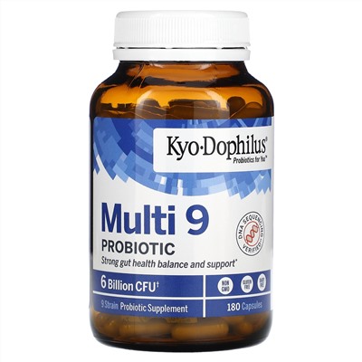 Kyolic Kyo-Dophilus, Multi 9 Пробиотик - 6 миллиардов КОЕ - 180 капсул - Kyolic