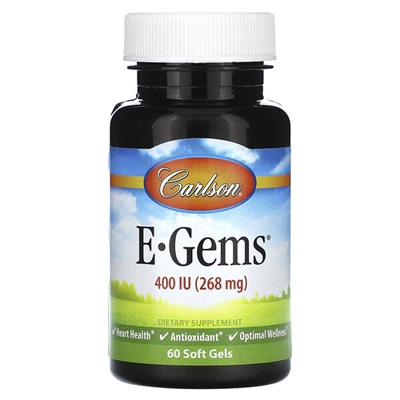 Carlson E-Gems - 400 МЕ (268 мг) - 60 мягких капсул - Carlson