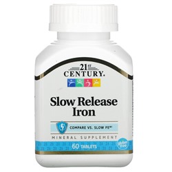 21st Century Slow Release Iron, 60 Tablets