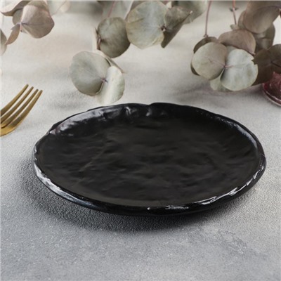 Блюдо фарфоровое для подачи Magistro "Pietra lunare", d=16 см, цвет чёрный