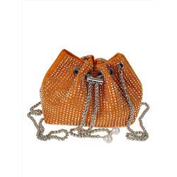 Женская сумочка из велюра со стразами, цвет оранжевый