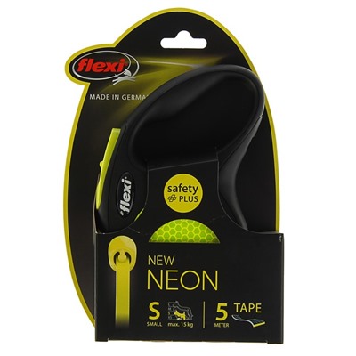 Рулетка Flexi Neon New Classic S (до 15 кг) 5 м лента