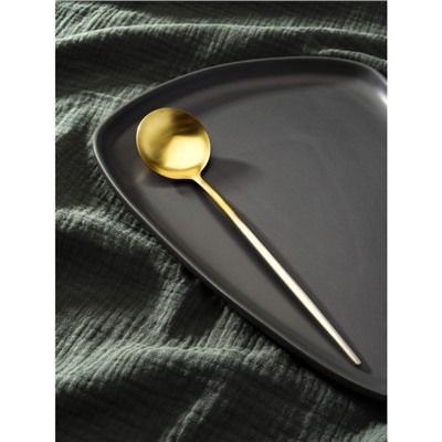 Ложка столовая из нержавеющей стали Magistro «Фолк», длина 21,5 см, цвет золотой, серебряная ручка