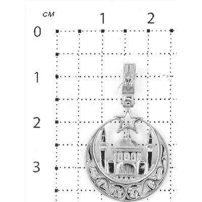 Подвеска из серебра родированная 925 пробы 13-026р