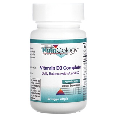 Nutricology Витамин D3 Complete, 60 растительных мягких таблеток