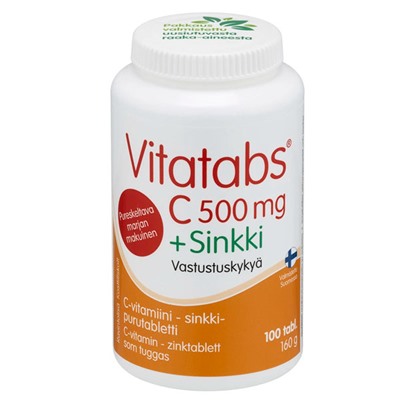 Vitatabs C 500 мг + Цинк Витамины Ягодный Вкус 100табл./160г