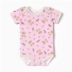 Боди Bloom Baby Мишки с кор. рукавом, р. 62 см, розовый