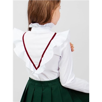 Блузка для девочки SP0622 бело-бордовый