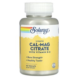 Solaray Кальций-Магний Цитрат с Витамином D-2 - 90 вегетарианских капсул - Solaray