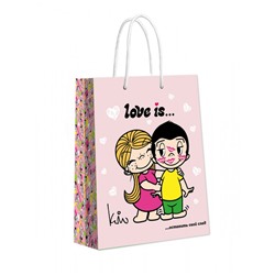 ND Play. Love is Пакет подарочный большой нежно-розовый 335*406*155 мм арт.309715
