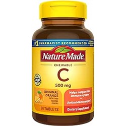 Nature Made Chewable Vitamin C 500 mg, Dietary Supplement for Immune Support, 60 Tablets, 60 Day Supply