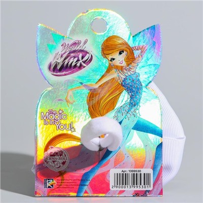 Бант для волос, белый, синий, 9 х 7,2 см "Фея Блум", WINX