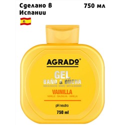 AGRADO Гель для ванн и душа (750ml) "Vanilla". 8 /5286/