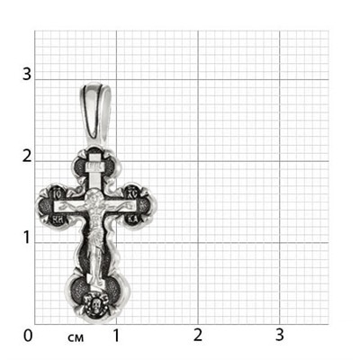 Крест (образ Покрова) из серебра частичное чернение литье