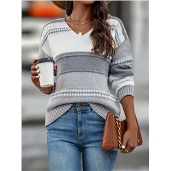 SHEIN LUNE Pullover mit Farbblock, Drop Shoulder