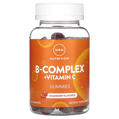 MRM B-Complex + Витамин C в жевательных конфетах, Клубника - 60 конфет - MRM