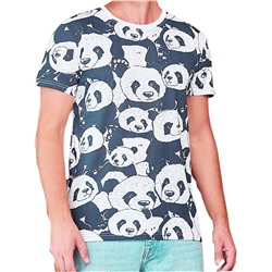 футболка морская волна панда