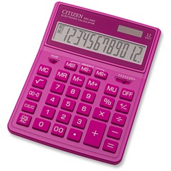 Калькулятор настольный Citizen 12 разрядов, двойное питание, 155*204*33мм, розовый SDC444XRPKE