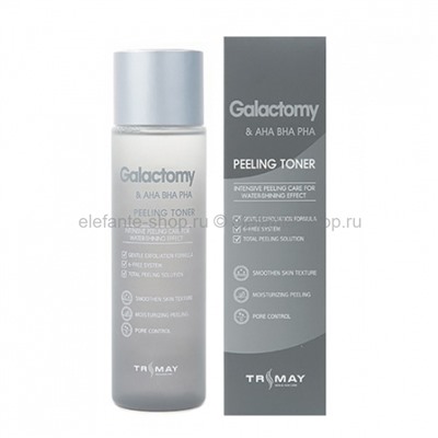 Пилинг тонер с галактомисисом и кислотами Trimay Galactomy & AHA BHA PHA Peeling Toner 210ml (51)