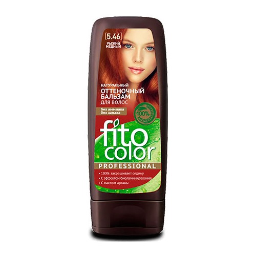 Натуральный Оттеночный Бальзам для волос "Fito Color Professional", 140 мл, тон 5.46 медно-рыжий