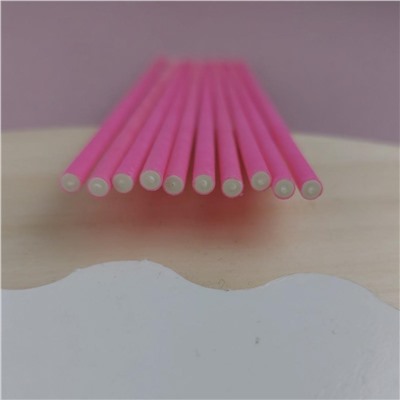Палочки для кейк-попсов бумажные розовые 10 шт