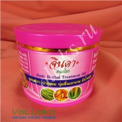 Восстанавливающая маска для волос с кератином и рисовым молочком Jinda Herbal Treatment Oil 400мл.