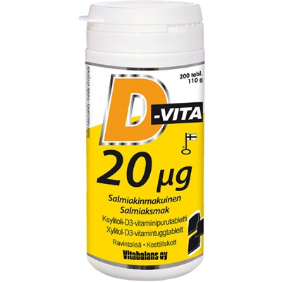 Витамины D-Vita (салмиак) 20 µg 200 таблеток