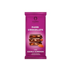 «O'Zera», шоколад горький с цельным миндалем Dark & Extra Almond, 90 г