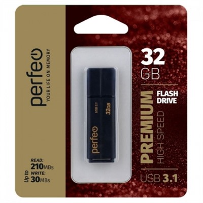 32Gb Perfeo C15 Black High Speed USB 3.1 (PF-C15B032HS)