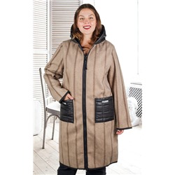 Пальто женское комбинированное 252135, размер 50-64