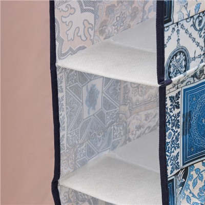 Кофр подвесной Доляна «Мозаика», 5 отделений, 30×15×70 см, цвет синий