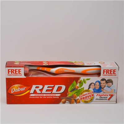 Зубная паста (красная) Дабур Ред / Dabur Red 200 г + зуб. щетка
