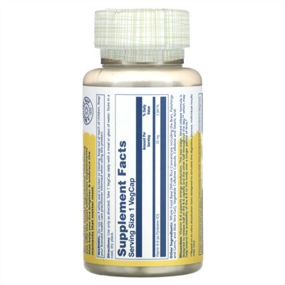 Solaray Витамин B-6 с замедленным высвобождением, 50 мг, 60 растительных капсул