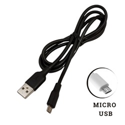 USB провод силиконовый для зарядки MICRO, 1 метр, чёрный, 213720, арт.600.018