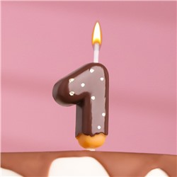 Свеча в торт "Шоколадная глазурь", цифра "1" , 3,8 см