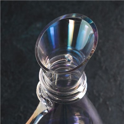 Декантер стеклянный «Багира», 1 л, 15×10×32 см, цвет перламутровый