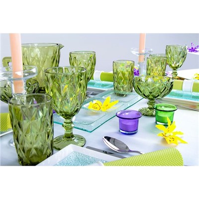 Набор бокалов из стекла Magistro «Круиз», 250 мл, 8×15,3 см, 6 шт, цвет зелёный
