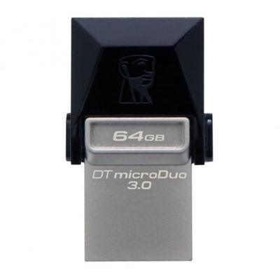 64Gb Kingston DataTraveler microDuo, совместим с Android, microUSB/USB 3.0 (DTDUO3/64GB)