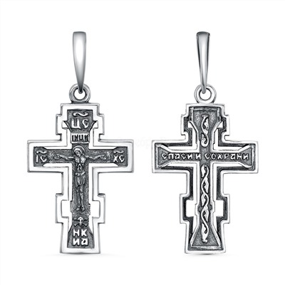 Крест из чернёного серебра - 3,4 см Кр-136ч