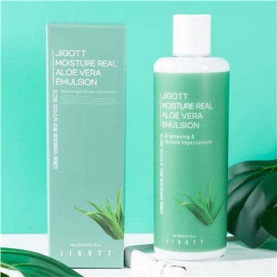 Jigott Увлажняющая эмульсия с экстрактом алоэ / Moisture Real Aloe Vera Emulsion, 300 мл