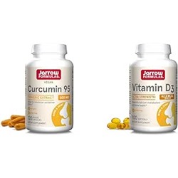 Jarrow Formulas Curcumin 95 500mg - Up to 120 Servings (Veggie Caps) & Vitamin D3 62.5 mcg (2,500 IU) - 100 Servings (Softgels) - Bone Health