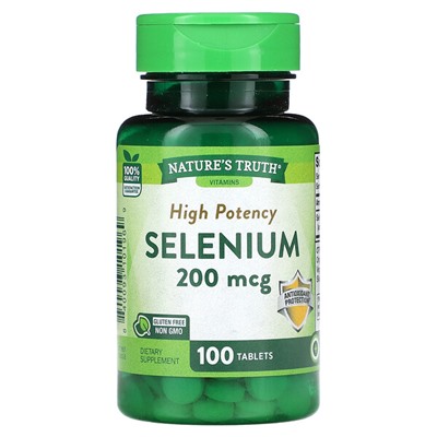 Nature's Truth High Potency Selenium, 200 mcg, 100 Tablets