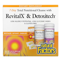 Natural Factors Полное питательное очищение за 7 дней с RevitalX и Detoxitech, 1,33 фунта (603,5 г)