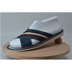 085-45  Обувь домашняя (Тапочки кожаные) размер 45 цвет темно-синий