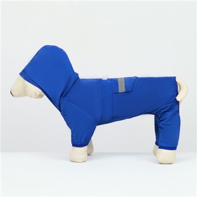 Комбинезон для собак, демисезонный с подкладом, размер ХS (ДС 22, Ог 34 см), синий